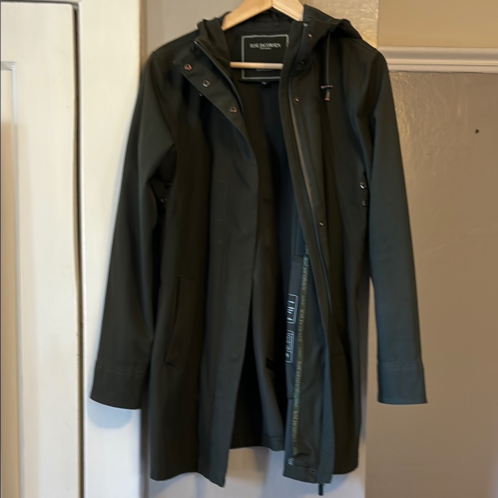Ilse Jacobsen Dark Green Hooded Raincoat